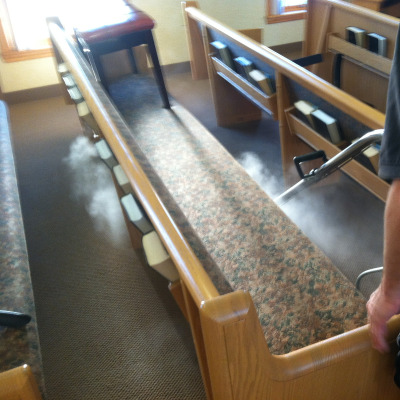 cleaning carpet at a local business
